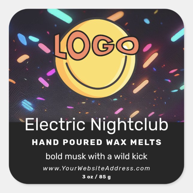 Neon Black Business Branding Product Labels (Front)