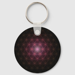 Neon Black Flower of Life Keychain