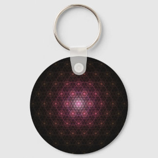 Neon Black Flower of Life Keychain