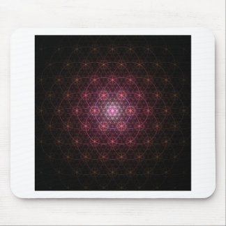 Neon Black Flower of Life Mouse Pad