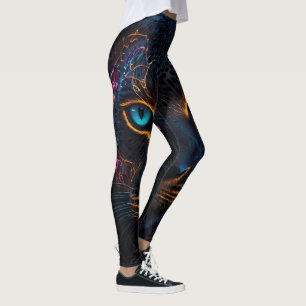 Neon Black Glowing Leopard Leggings
