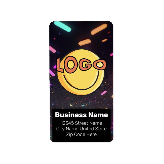 Neon Black Nightlife Events Business Branding  Label (Front)