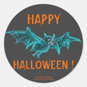 Neon Blacklight Bat Classic Round Sticker