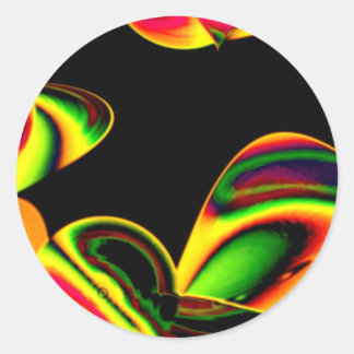 Neon BLeaves Classic Round Sticker