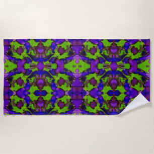 Neon Bloomstorm Beach Towel