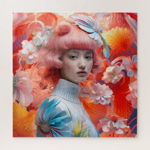 Neon Blossom Jigsaw Puzzle