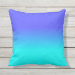 Neon Blue and Bright Neon Aqua Ombré Shade Colour Outdoor Pillow<br><div class="desc">Neon Blue and Bright Neon Aqua Ombré Shade Colour Fade neon aqua, neon blue, blue neon, ombre shade, colour fade, neon, blue, ombre, shade, colour, fade, trend, bright, fluorescent, highlighter, school, kids, fun, dorm, decor, tint, bright neon blue, bright blue, faded, faded colour, neon blue fade, neon aqua fade, neon...</div>