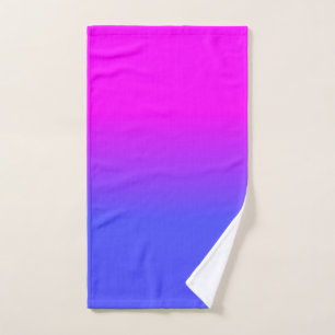 Neon Blue and Hot Pink Ombré Shade Colour Fade Hand Towel