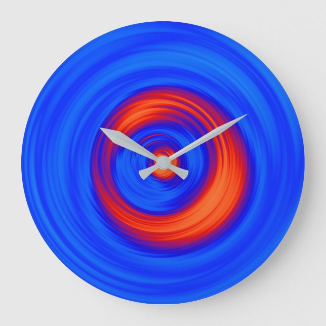 Neon Blue and Red Large Clock (Front)
