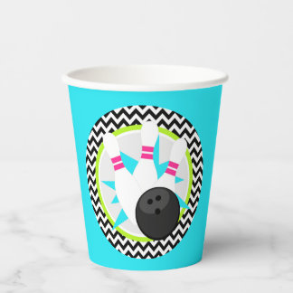 Neon Blue Bowling Paper Cups