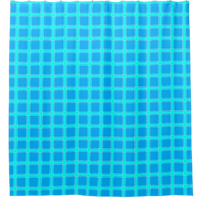 Neon blue bright checked pattern  (Front)
