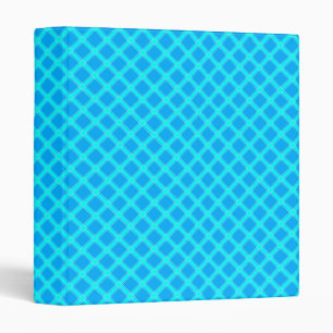 Neon blue bright checked pattern  binder