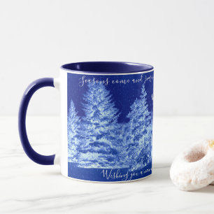 Neon Blue Christmas Tree Mug