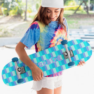 Neon Blue Color Pattern Skateboard