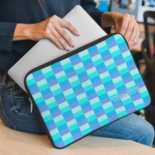 Neon Blue Colour Pattern Laptop Sleeve