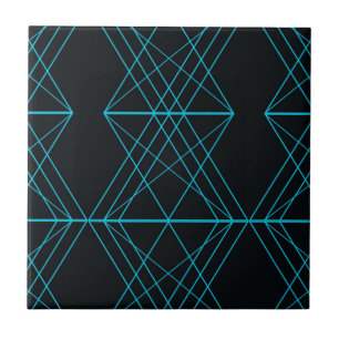 Neon blue, cool, modern, trendy technologic art tile