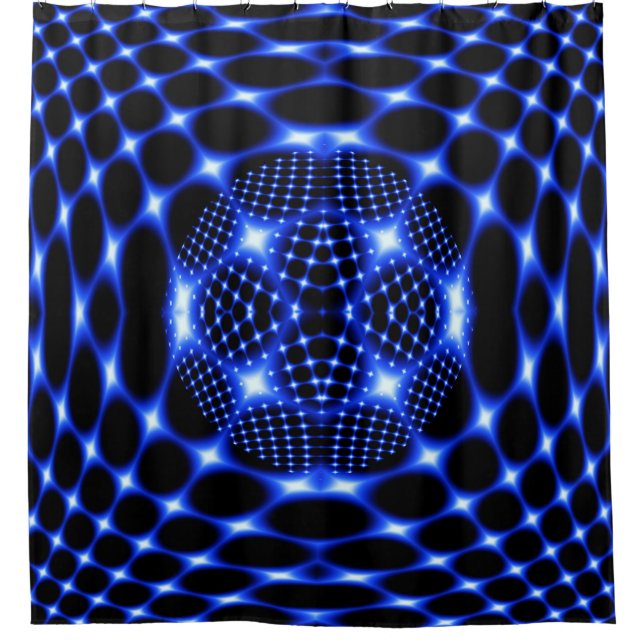 Neon blue globe fractal (Front)