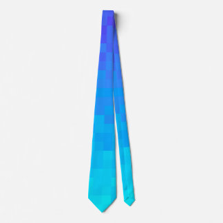 neon blue gradient | pixel square blocks | tie