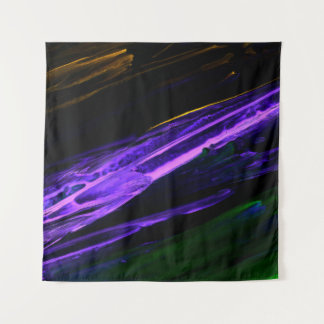 Neon blue, green and purple creative abstract hand tapestry