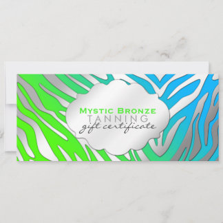 Neon Blue & Green Zebra Print Gift Certificates