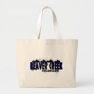 Neon blue grunge Beaver Creek Colorado Large Tote Bag