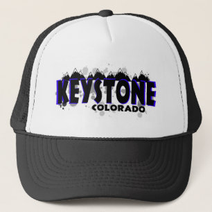 Neon blue grunge Keystone Colorado Trucker Hat