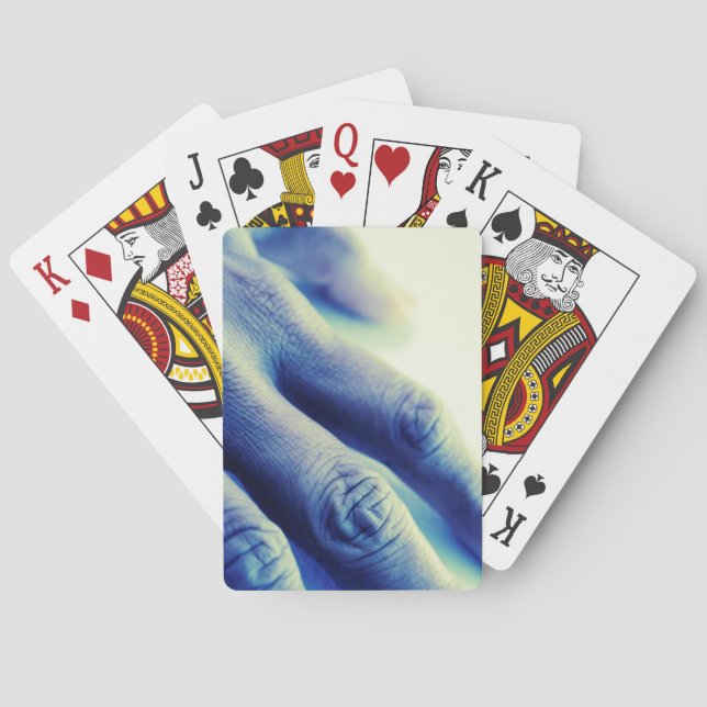 Neon Blue Hand Playing Cards (Back)