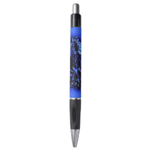 Neon Blue Horse Running At Moonlight Starry Night  Pen