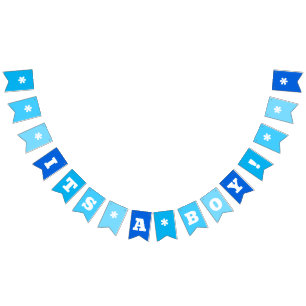 Neon Blue   Its a Boy!   Custom Bunting Flags