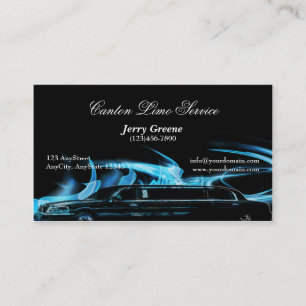 Neon Blue Limosine Business Card
