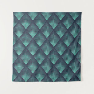Neon Blue Op-Art Chevron. Tapestry