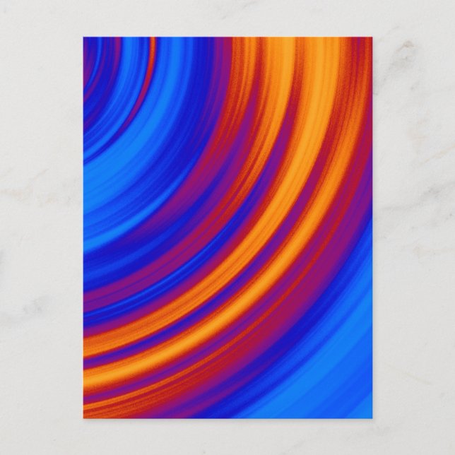 Neon Blue Orange Red Yellow Postcard (Front)