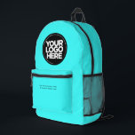 Neon Blue | Personalized Corporate Logo and Text Printed Backpack<br><div class="desc">Eyecatching playful vibrant bright Neon Blue | Personalized Corporate Logo and Text Modern Business Printed Backpack</div>