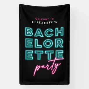 Neon Blue & Pink Bach Party Welcome Banner