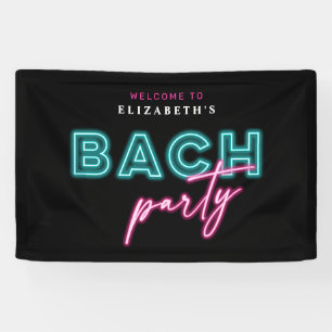 Neon Blue & Pink Bach Party Welcome Banner