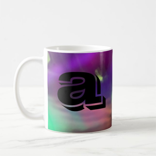 neon blue pink green synth wave  Luminous lights Coffee Mug (Left)
