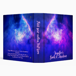 Neon Blue Pink Space Nebula Book of Shadows Binder