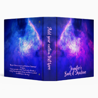 Neon Blue Pink Space Nebula Book of Shadows Binder
