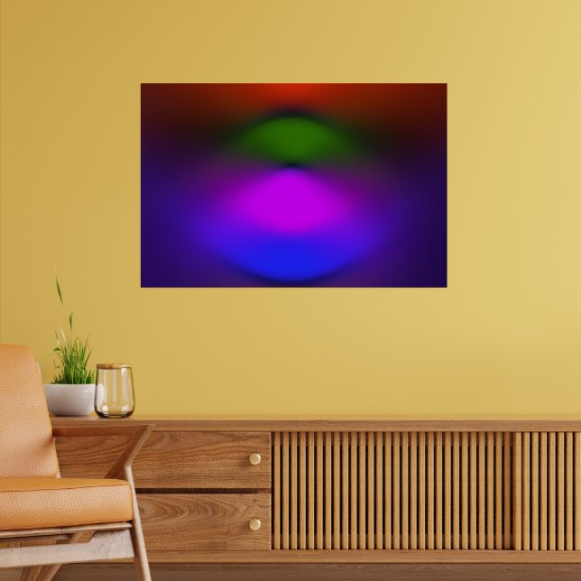 Neon Blue Purple Green Orange Abstract Poster (Living Room 2)