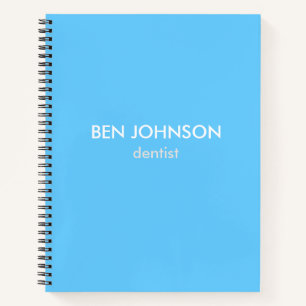 Neon blue simple custom name notebook