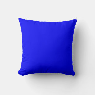 Neon Blue Solid Color Throw Pillow