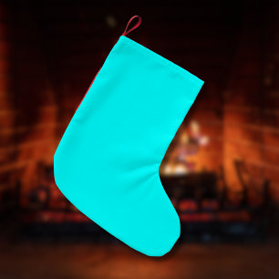 Neon Blue Solid Colour   Classic Small Christmas Stocking
