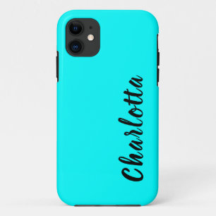 Neon Blue Solid Colour Custom Personalize iPhone 11 Case