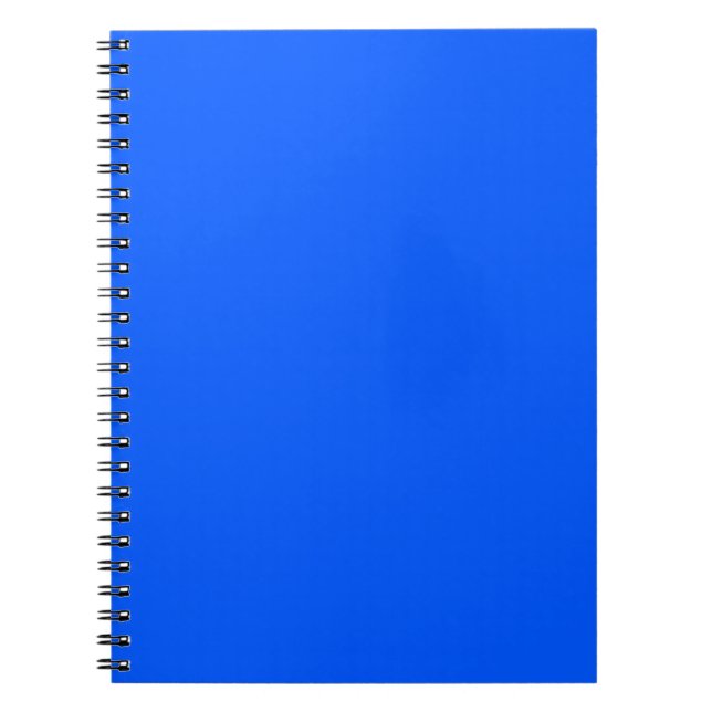 Neon Blue Solid Colour Minimalist Notebook (Front)