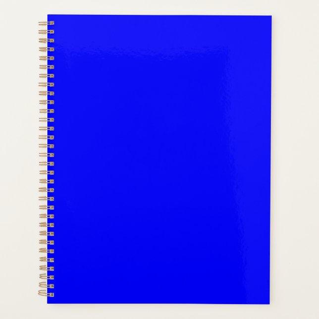 Neon Blue Solid Colour Planner (Front)