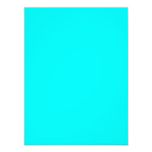 Neon Blue Teal Light Bright Fashion Colour Trend Photo Print