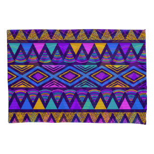 Neon Blue: Tribal Navajo Pattern Pillowcase