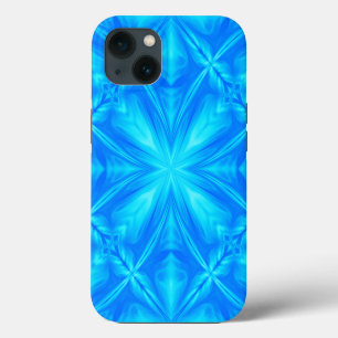 Neon Blue Turquoise Psychedelic Cloudy Abstract iPhone 13 Case