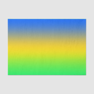  Neon blue, yellow, green gradient, ombre. Tissue Paper