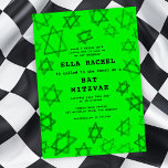 NEON Bold Watercolor Star of David Bar Bat Mitzvah Invitation<br><div class="desc">Perfect card to announce a bat mitzvah, bar mitzvah or other Jewish celebration! Hand made watercolor art for you on the front and back side! FULLY CUSTOMIZABLE! Click on “Personalize” above to edit the text. Click "edit using design tool" to adjust the fonts, colours and placements and to delete the...</div>